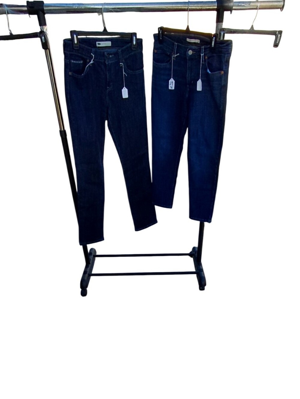 8248...Duo Levis Denim Jeans Size W27, And W28, Details Shown Below.